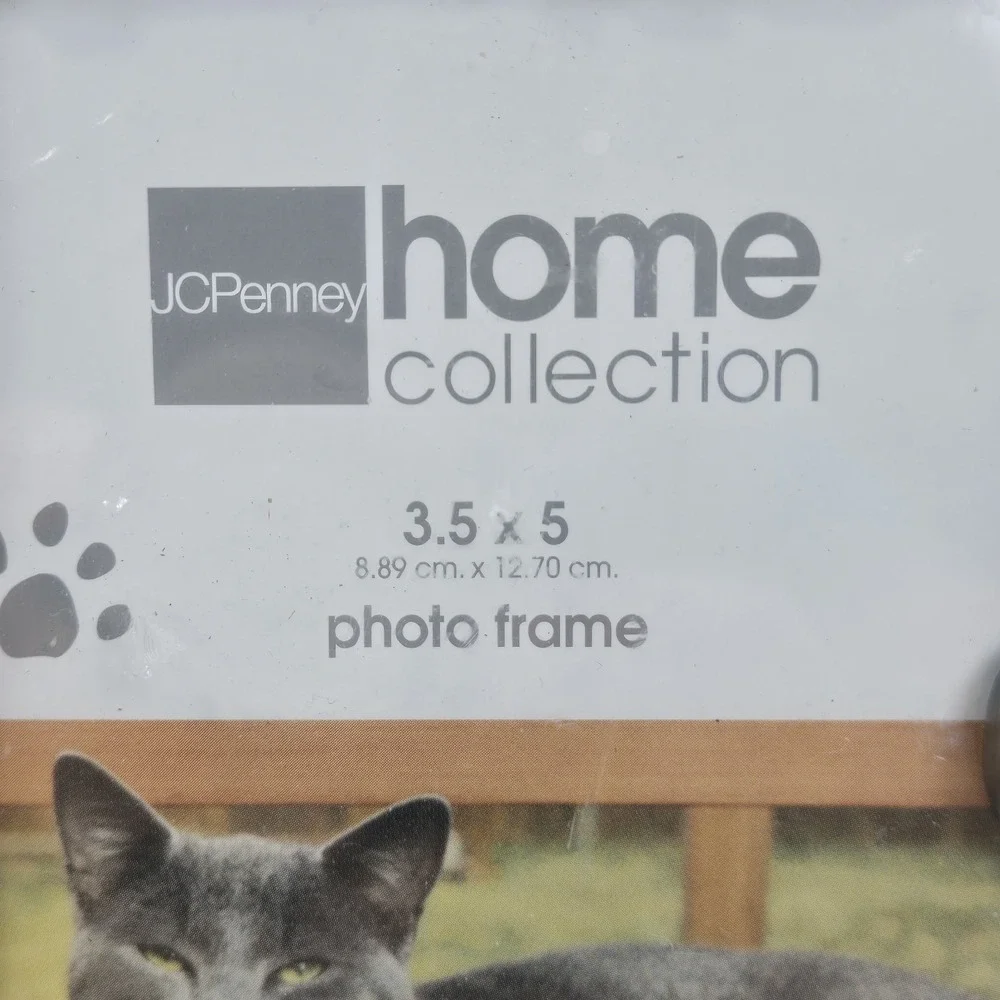 Cat Lovers Metal Picture Frame w Climbing Cat & Charms 3.5x5 Sealed In Gift Box
